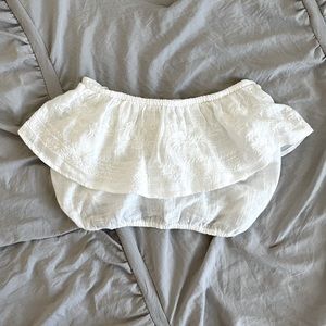 Strapless Ruffle Crop Top